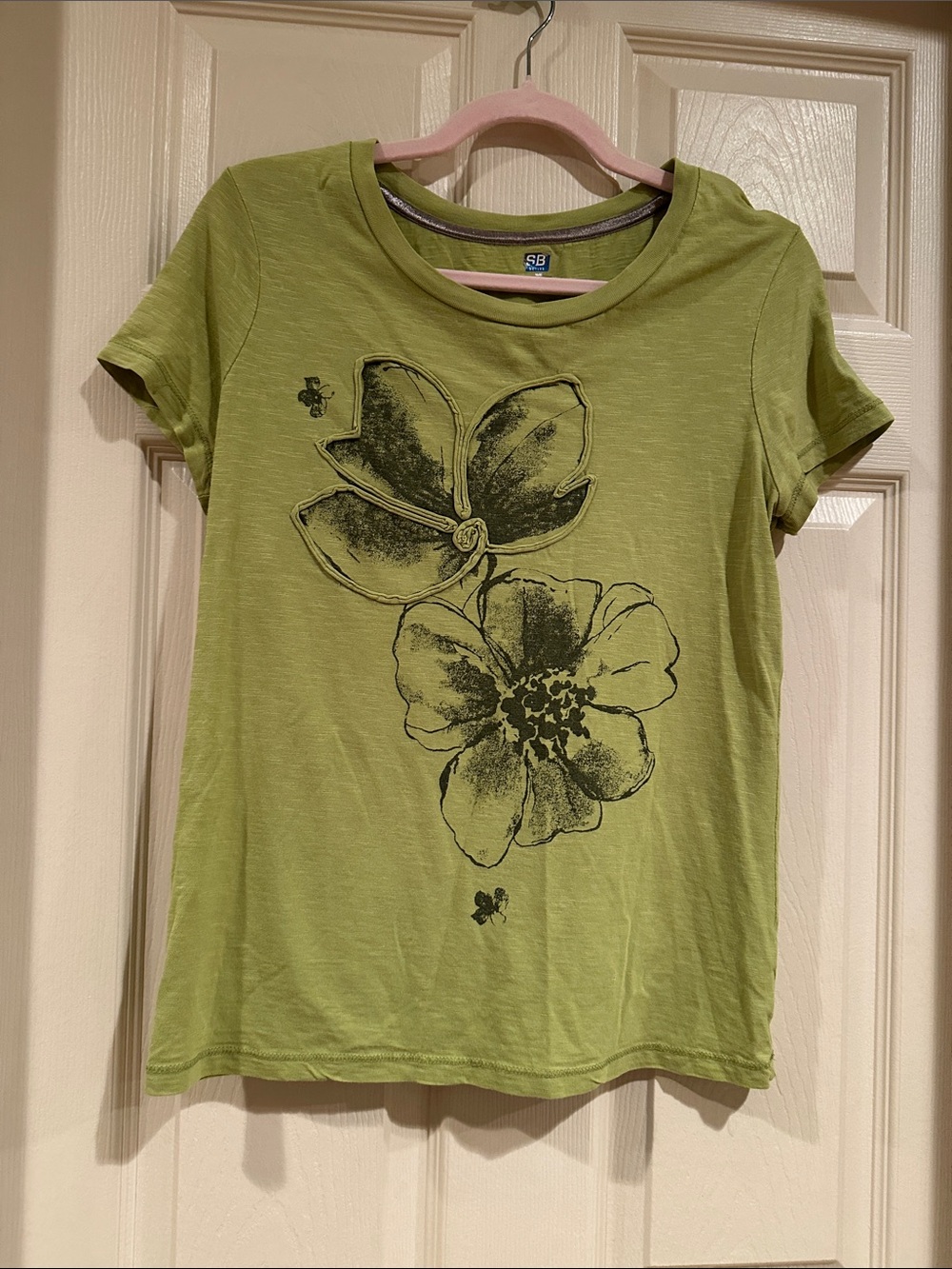 Raised Floral Crewneck Short Sleeve Tee
